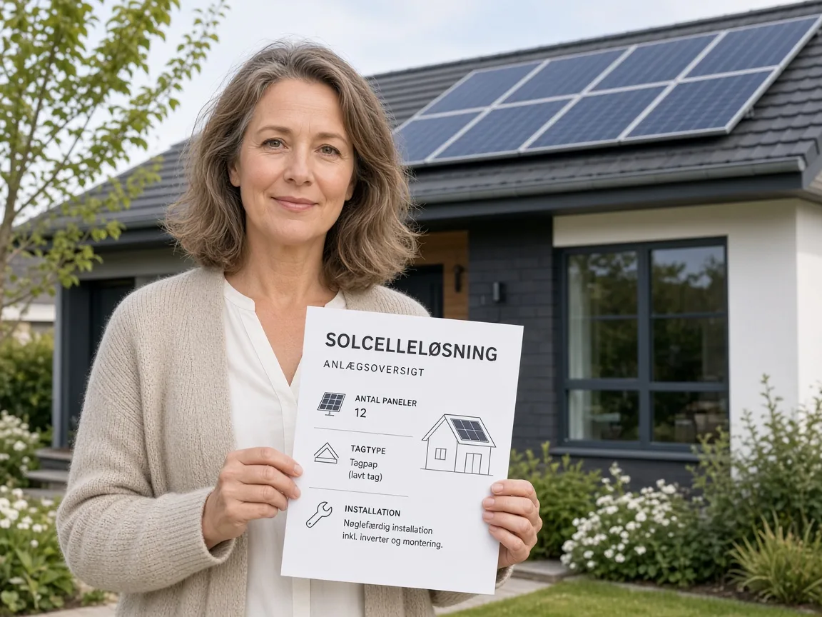 Boligejer med oversigt over solcelleløsning